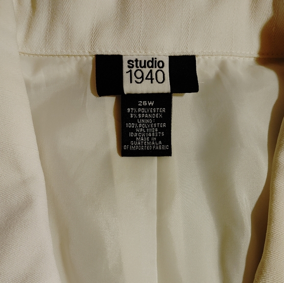 White open tie front long sleeve jacket sz 26 - Picture 8 of 9